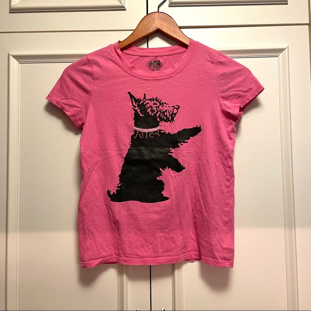 JUICY COUTURE ICONIC TERRIER PINK BABY TEE - Picture 1 of 7